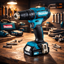 ORYGINALNY ZESTAW MAKITA – WIERTARKO-WKRĘTARKA + 2 AKUMULATORY + ŁADOWARKA + TORBA TRANSPORTOWA I ZESTAW NARZĘDZI GRATIS