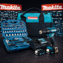 ORYGINALNY ZESTAW MAKITA – WIERTARKO-WKRĘTARKA + 2 AKUMULATORY + ŁADOWARKA + TORBA TRANSPORTOWA I ZESTAW NARZĘDZI GRATIS