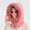Winter Thick Plush Hat With Scarf - Windproof Warm Knit Hats Hooded